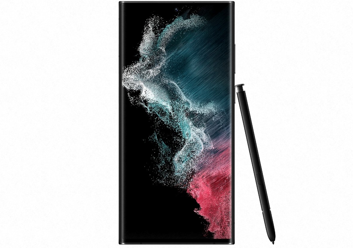 2 28 galaxy s22 ultra front1 s pen phantom black hi