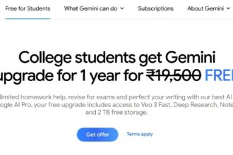Google Offers Free AI Pro Plan to Indian Students