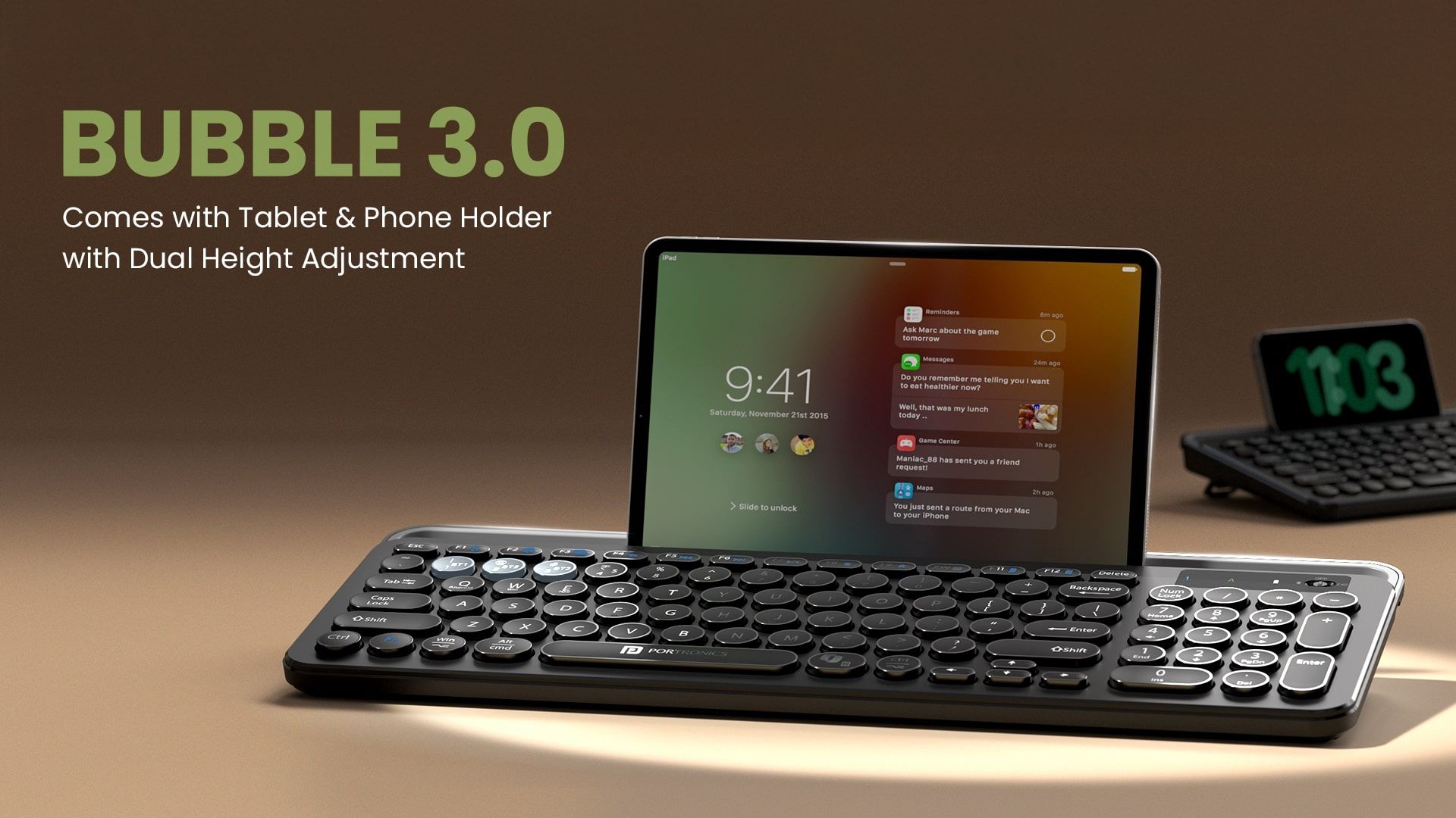 Portronics Launches Bubble 3.0 Keyboard in India for Multi-Device Users