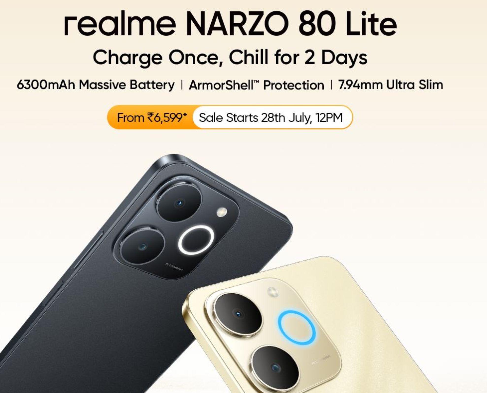 realme Launches NARZO 80 Lite 4G in India with 6300mAh Battery, Starting at Rs 6,599