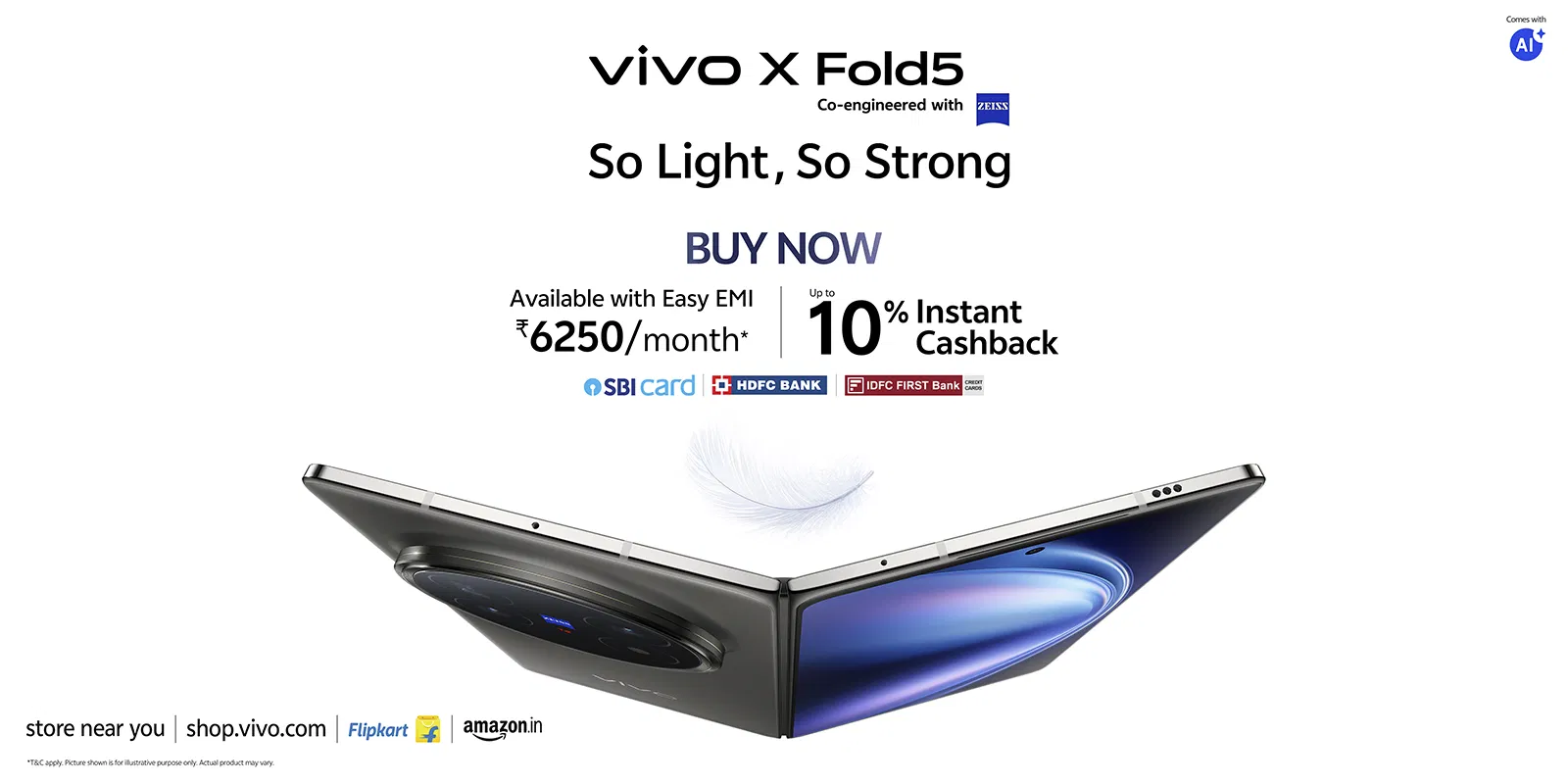 vivo X Fold5 Debuts in India with Largest Foldable Display and 6000 mAh Battery